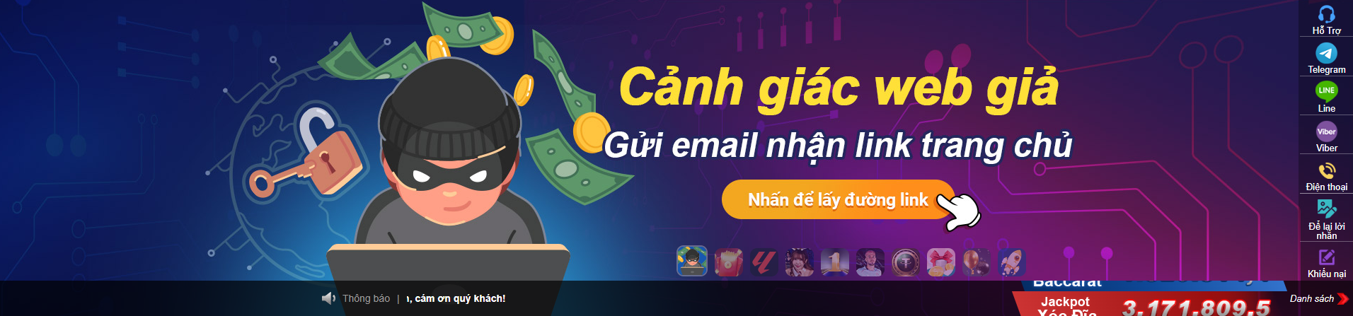 Cảnh báo Lừa đảo vào liên kết sai CN3979